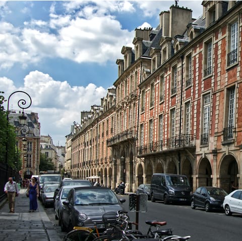 Pick up pastries from a local boulangerie for a picnic at Place des Vosges – just a ten-minute walk from home 