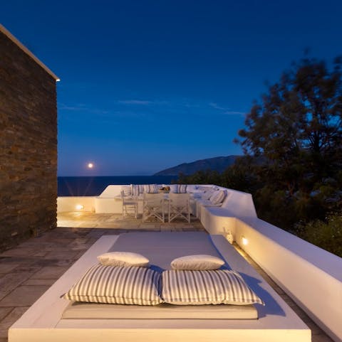 Gaze up at the night sky and count the stars from the double daybed