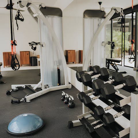 Get energised with a morning workout in the shared gym