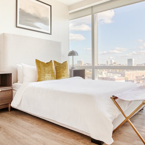 Wake up to sweeping city views in your whisper-quiet bedrooms