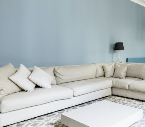 An enormous corner sofa