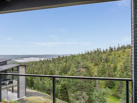 Enjoy views of the landscape from the balcony