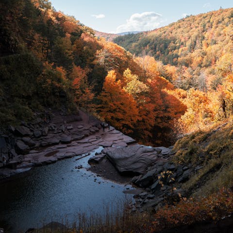 Go fly-fishing in the Catskills Mountains nearby
