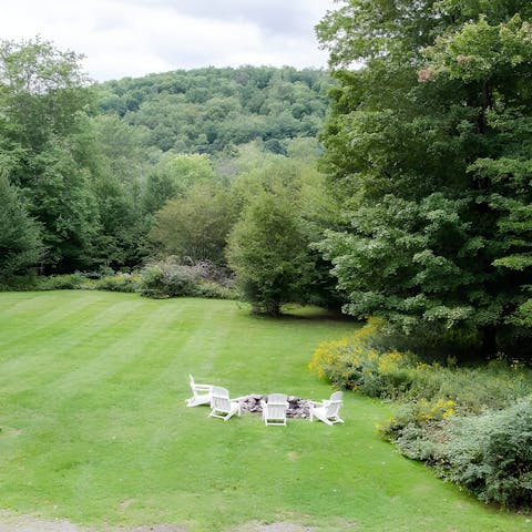 Take in the views over the wooded grounds from the lawn