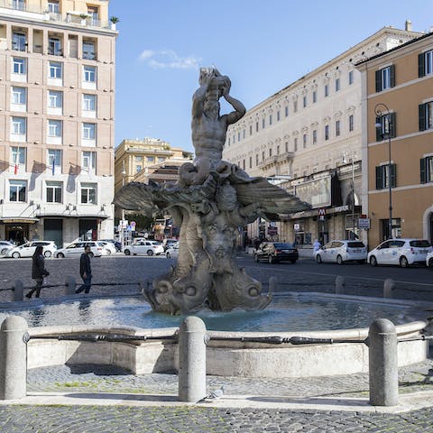 Stay right on the beautiful Piazza Barberini