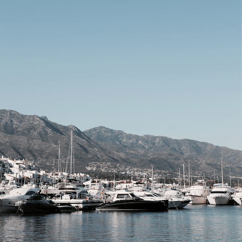 Head into buzzy Puerto Banus for dinner, just a short drive or taxi ride away