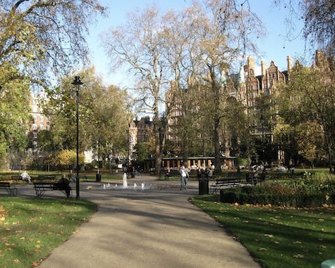 Pack a picnic and wander for five minutes down the road to reach Russell Square