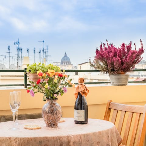 Lap up views of St. Peter's Basilica from your balcony