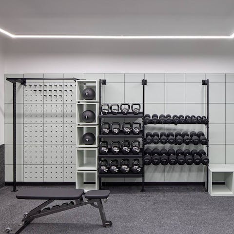 Never miss a workout, thanks to the on-site gym