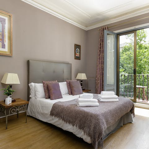 Enjoy a restful night's sleep in the elegant bedroom