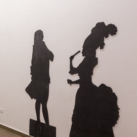 The life-size silhouettes