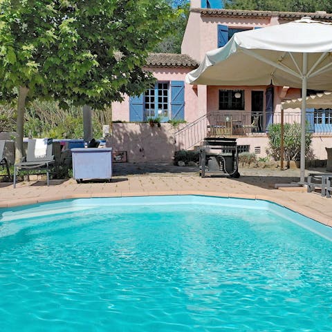 Doze off on a lounger after splashing about in the pool