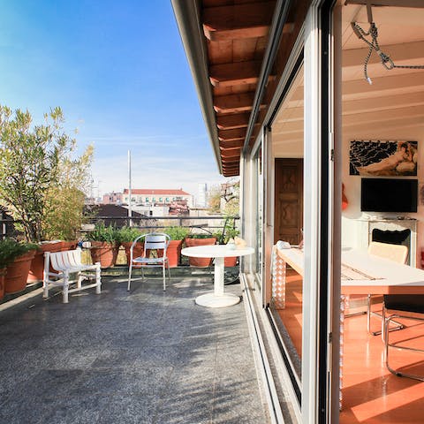 Absorb the Italian heat on your spacious private terrace