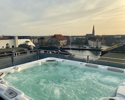 A hot tub with striking views