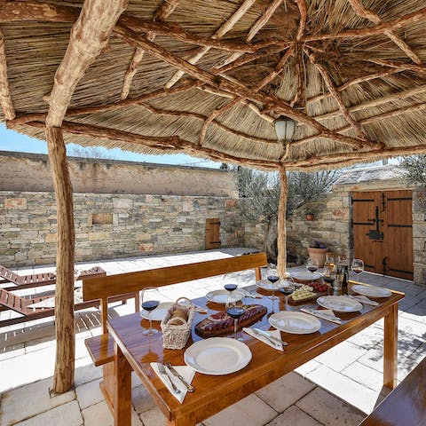 Sit out under the shade of the palapa and enjoy a lazy breakfast
