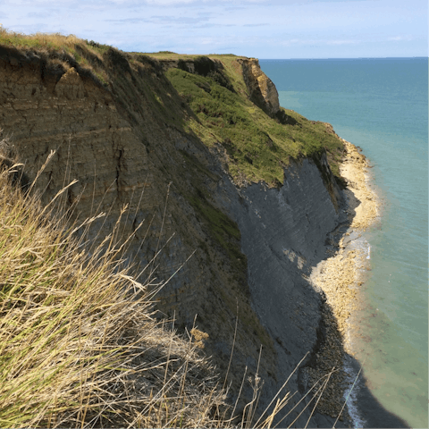 Explore Normandy's windswept coast – just a ten minutes' drive away