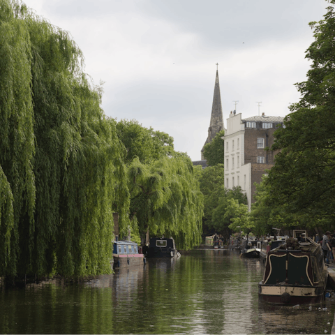 Take morning strolls along Regent's Canal, just an eight-minute walk from home
