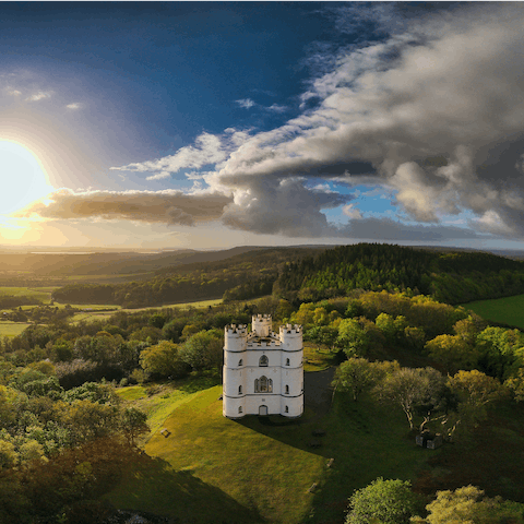 Spend an afternoon  exploring the grounds of Haldon Belvedere Castle, no more than a ten-minute drive away