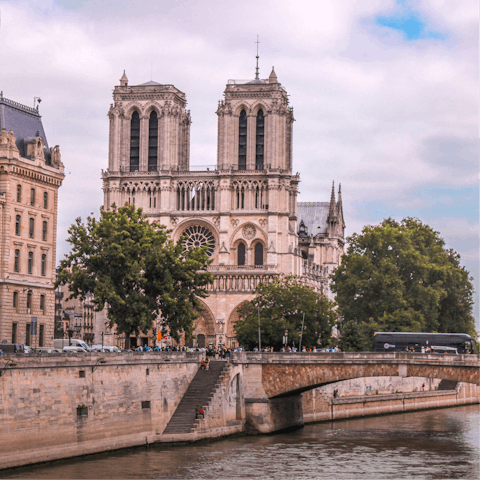 Explore the City of Light’s attractions, including the nearby Notre-Dame de Paris