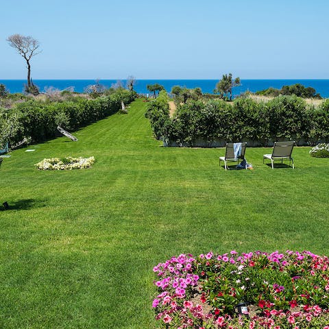 Make the most of the lovely gardens and sea views 