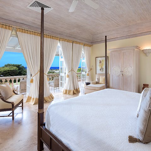 Wake up to vivid sea views from this colonial-style home, with two separate cottages
