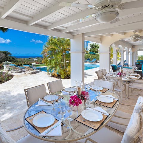 Dine alfresco and try some delicious Bajan cuisine, including cou-cou and flying fish