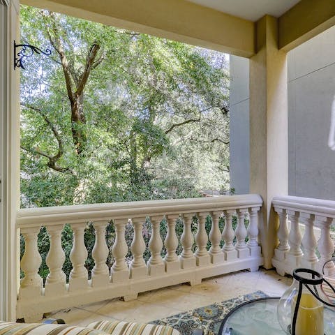 Read a book on the serene balcony