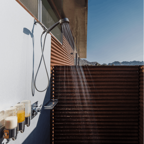 Cool off under the outdoor showers