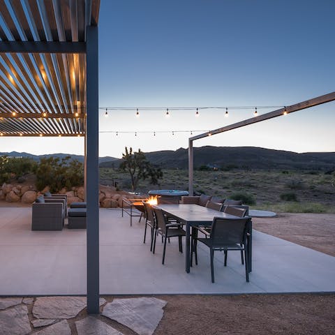 Dine alfresco under the twinkling fairy lights