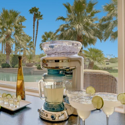 Mix yourself a refreshing margarita to enjoy in the sun