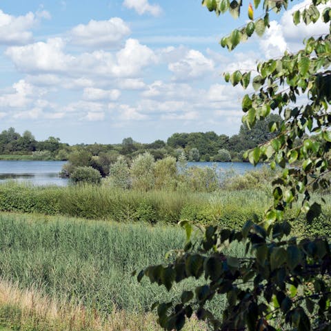 Stay on a Cotswolds Nature Reserve overlooking Somerford Lagoon