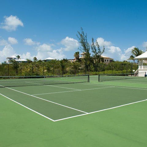 Pack your racquet and play a few matches on the local tennis courts
