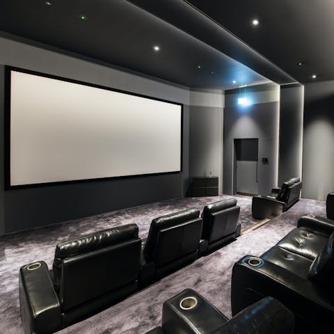Kick back for a movie night in the fabulous communal cinema room