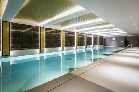 Go for a dip in the building's stylish communal swimming pool