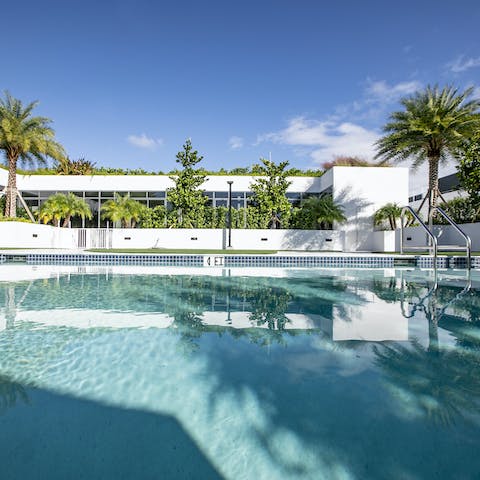 Start the day with a dip in the pool at sunrise, before the city heats up