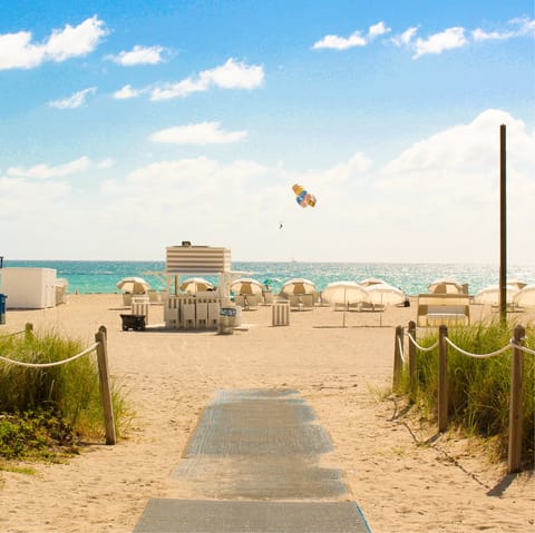 Cruise down to South Beach, just a ten minute drive away over the causeway