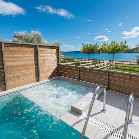 Wind down in this hot tub after a twenty-five minute drive out to Lefkada Town