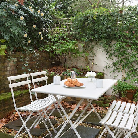 Enjoy breakfast in the private garden