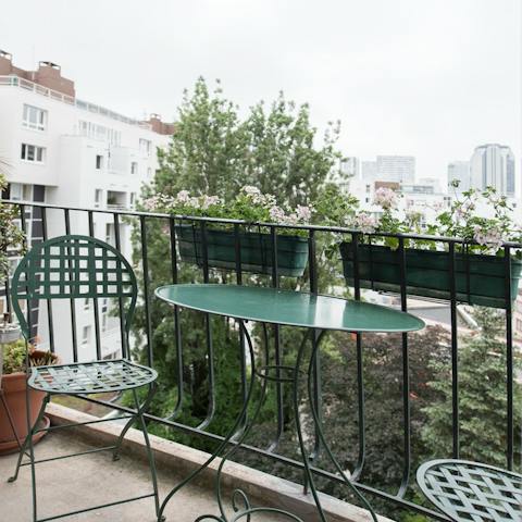 Sit out on the petit balcony with an uninterrupted view