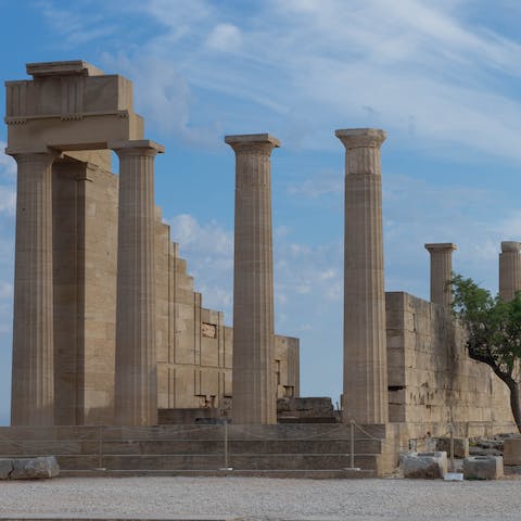 Visit the ancient citadel of Lindos Acropolis, a short drive away