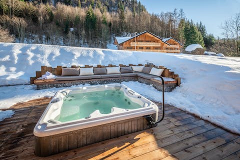 Unwind apres-ski in the home's hot tub