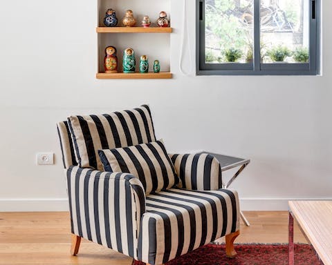 This striped statement chair