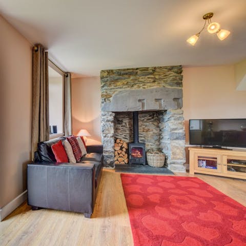 Curl up in front of the fire after a day spent outdoors