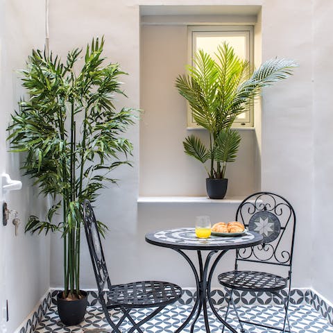 An intimate patio
