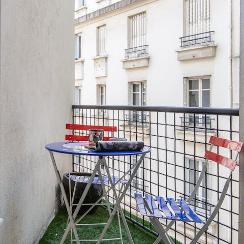 Cute balcony for morning coffee