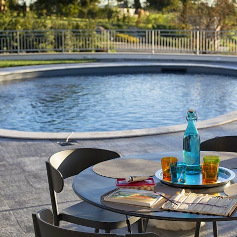 Enjoy a refreshing dip in the pool before lunch