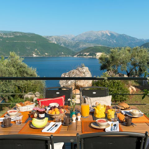 Enjoy an alfresco breakfast as you drink in the sea views