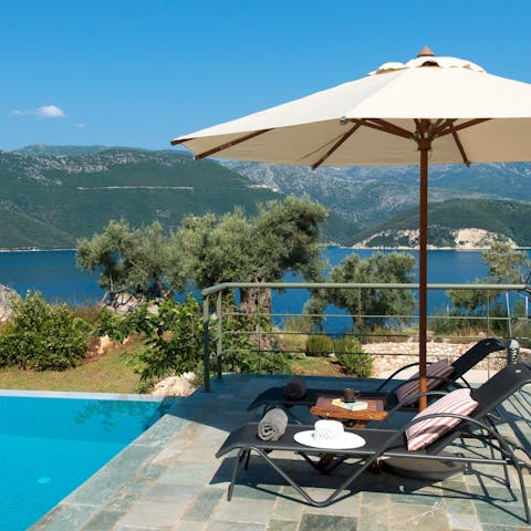 Soak up the Greek sun from in or beside the private pool