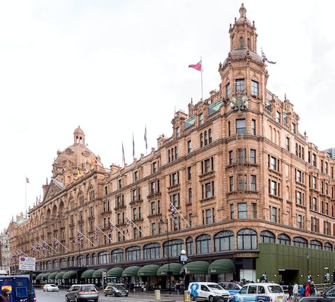Indulge in some retail therapy in Harrods - just ten-minutes away