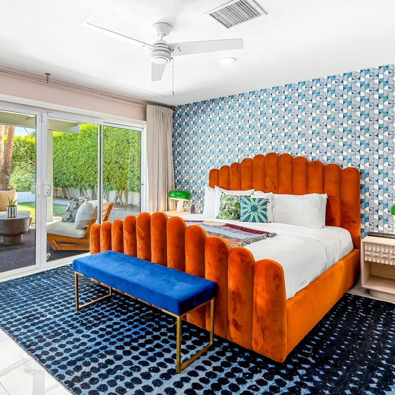 Enjoy garden views whilst lounging in the bedroom